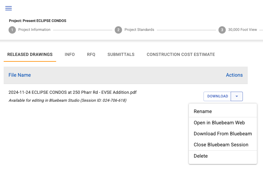 ELDAPRO-Bluebeam integration example